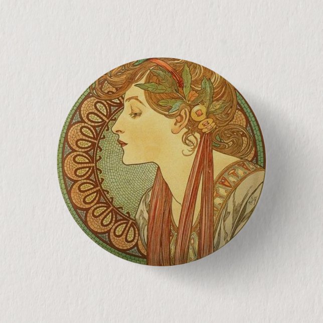 Laurel 3 Cm Round Badge (Front)