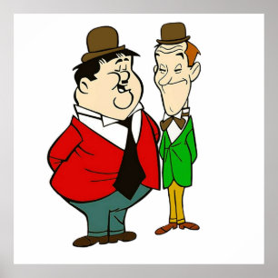 Laurel and Hardy cartoon Poster