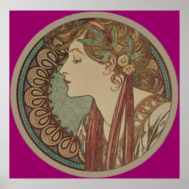 Laurel by Alphonse Mucha ( 1901 ) Art Nouveau Poster (Front)