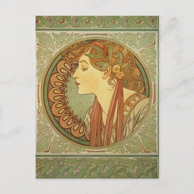 Laurel by Alphonse Mucha Postcard (Front)