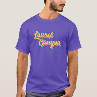 Laurel Canyon California Retro Yellow Script Overs T-Shirt