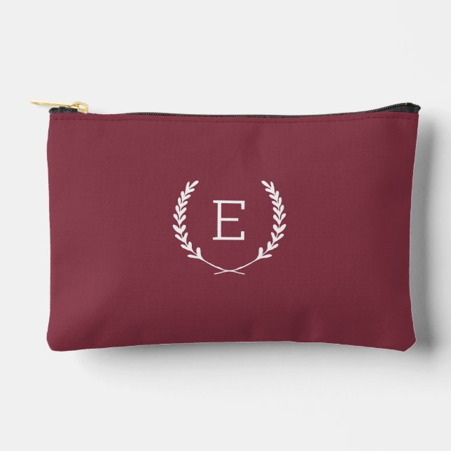 Laurel Crest Monogram Accessory Pouch (Front)
