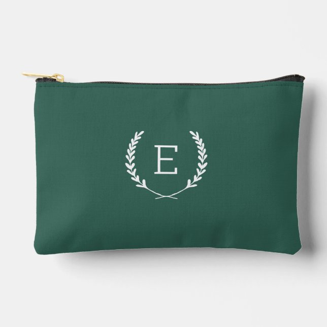 Laurel Crest Monogram Accessory Pouch (Front)