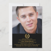 Laurel Crown Photo Graduation Invitation