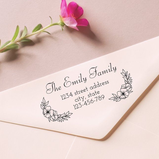 Laurel Family Name Return Address Rubber Stamp (Creator Uploaded)