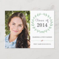 Laurel Graduation Party Invitation Postcard