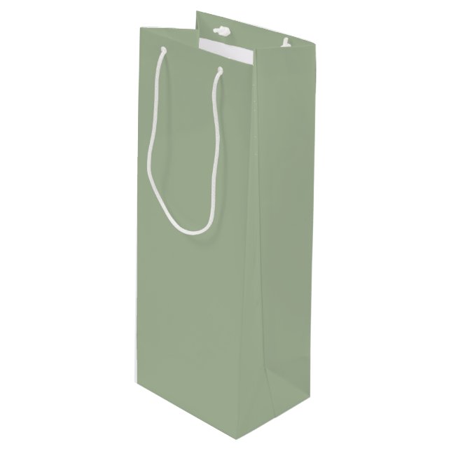 Laurel Green Solid Colour Wine Gift Bag (Front Angled)