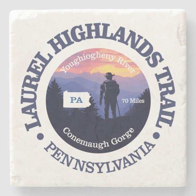 Laurel Highlands Trail (rd2) Stone Coaster (Front)