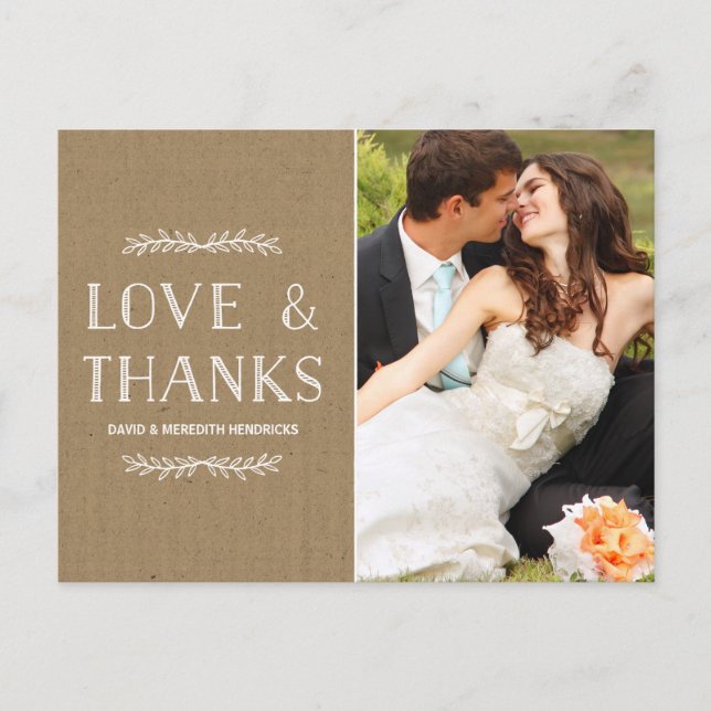Laurel Kraft Paper | Photo Thank You Postcard (Front)