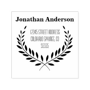 Laurel Leaf Address - Self-Inking Stamp