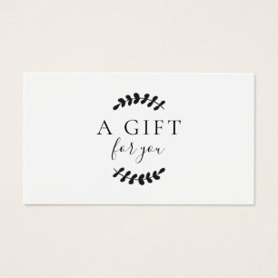 Laurel Leaves Black and White Gift Certificate