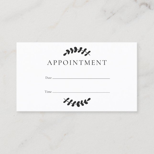 Laurel Leaves Customer Appointment Card (Front)