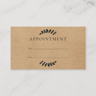 Laurel Leaves Rustic Customer Appointment Card