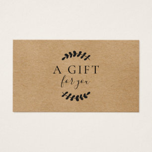 Laurel Leaves Rustic Kraft Gift Certificate