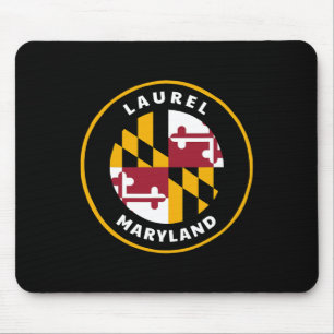 Laurel Maryland Md Flag Dge Roundlet Souvenir Mouse Pad