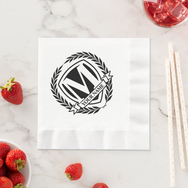 Laurel Monogram Design Napkins (Insitu)
