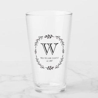 Laurel Monogram Glass