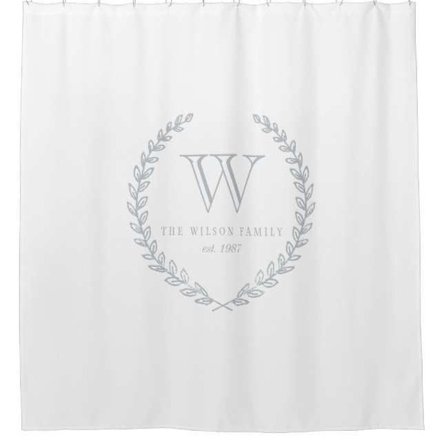 Laurel Monogram Shower Curtain (Front)