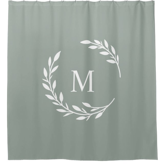 Laurel Monogrammed  Shower Curtain (Front)