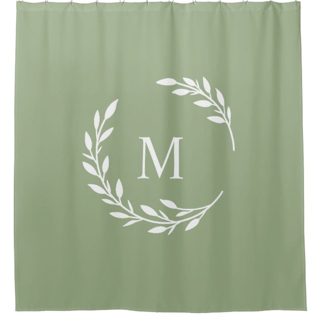 Laurel Monogrammed  Shower Curtain (Front)