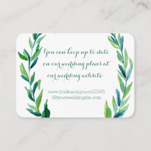 Laurel Olive Leaf Wreath Wedding Website Cards