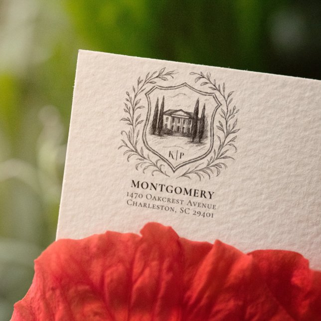Laurel Shield Estate | Wedding Return Address Rubber Stamp (Creator Uploaded)