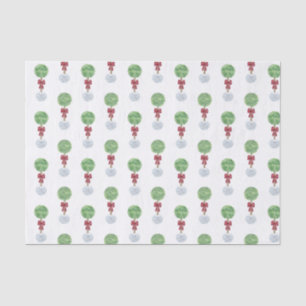 Laurel Topiary Tree Twisted Stem Red Bow Tissue Paper