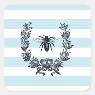 Laurel Wreath and Napoleonic Bee Contour Square Sticker