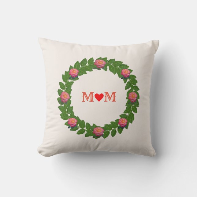Laurel Wreath and Roses Cushion (Front)