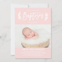 Laurel Wreath Blush Pink Photo Baptism