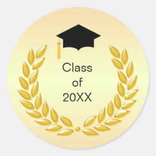 Laurel Wreath Class of 20XX Graduation Classic Round Sticker