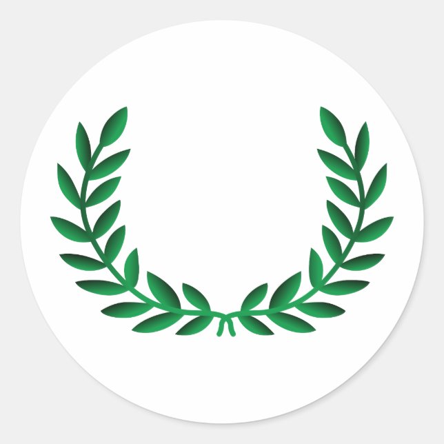 LAUREL WREATH CLASSIC ROUND STICKER (Front)