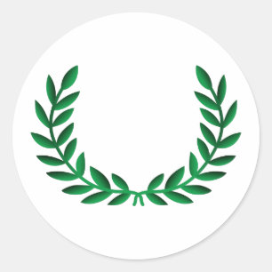 LAUREL WREATH CLASSIC ROUND STICKER