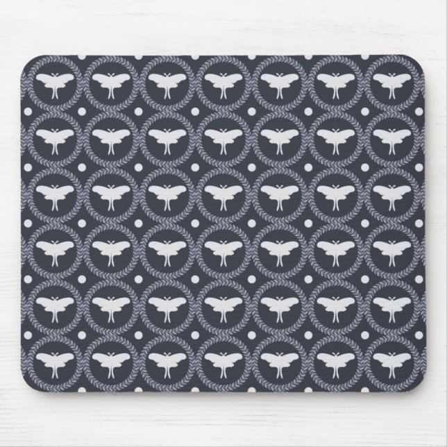 Laurel Wreath & Luna Moth Mouse Pad (Front)