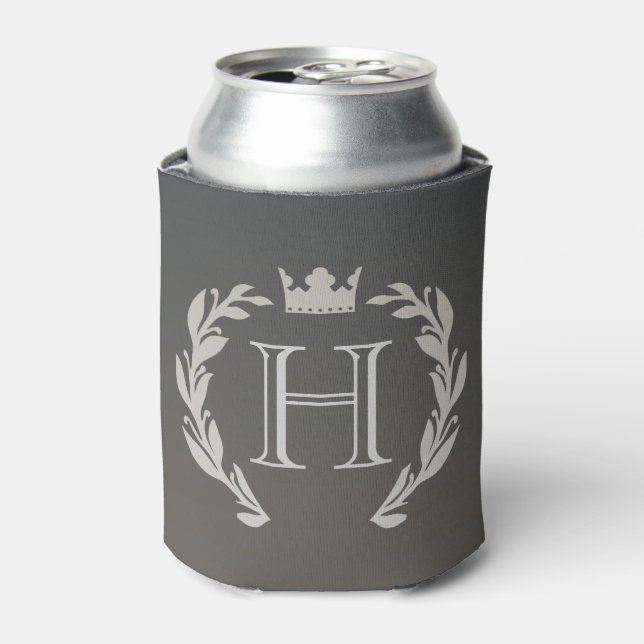 Laurel Wreath Monogram Can Cooler (Can Front)