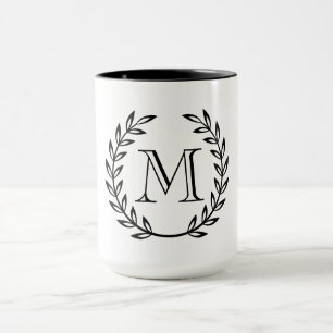 Laurel Wreath Monogram Mug