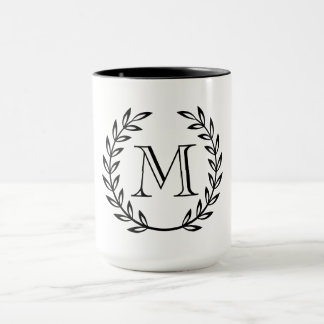 Laurel Wreath Monogram Mug
