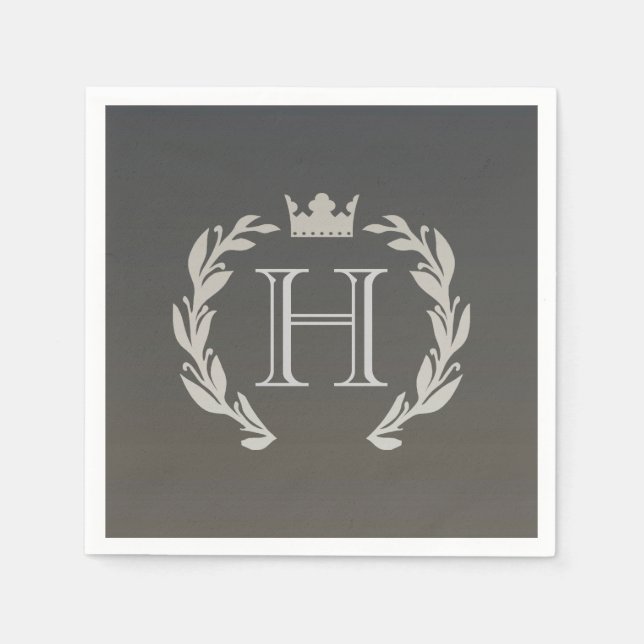 Laurel Wreath Monogram Napkin (Front)