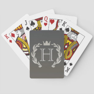Laurel Wreath Monogram Playing Cards
