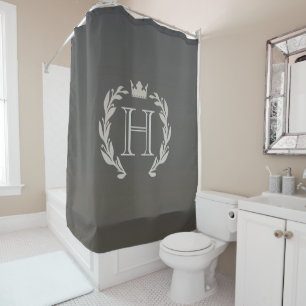 Laurel Wreath Monogram Shower Curtain