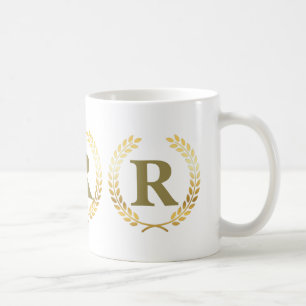 Laurel Wreath Personalised Faux Goldleaf Mug
