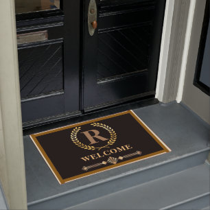 Laurel Wreath Personalised Initial Door Mat
