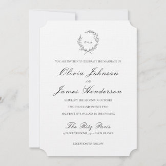 Laurel Wreath Wedding Invitation