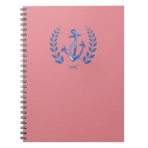 Laurel Wreath with blue anchor and rope Notebook