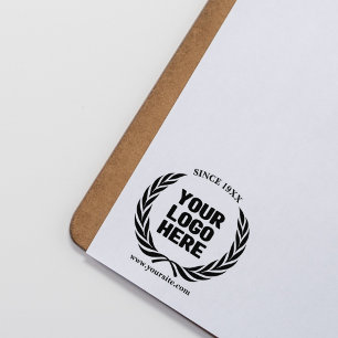 Laurel Wreath Your Business Logo Custom Rubber Stamp