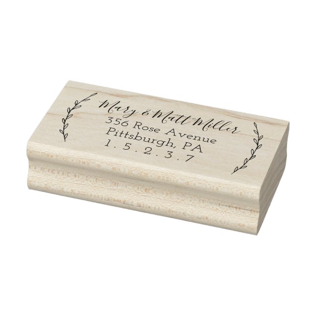 Laurels Personalised Address Rubber Stamp (Stamp)