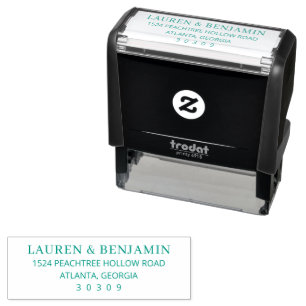 Lauren & Benjamin Elegant Black Serif Self-inking Stamp