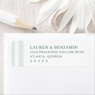 Lauren & Benjamin Elegant Sage Green Serif Return Address Label