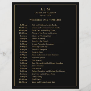 Lauren Black and Gold Monogram Elegant Wedding