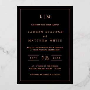 Lauren Black Monogram Elegant Wedding